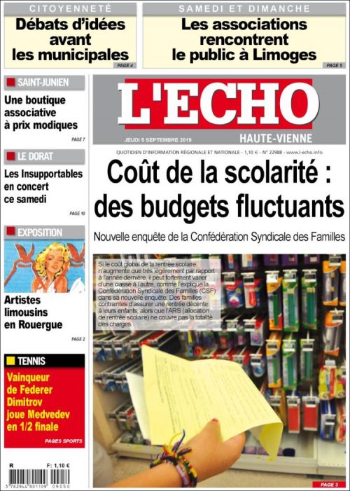 L'Echo de la Haute-Vienne (5 Août 2019)